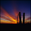 Fence Posts, Cirrus Clouds, Sunset, Douglas Co., Kansas